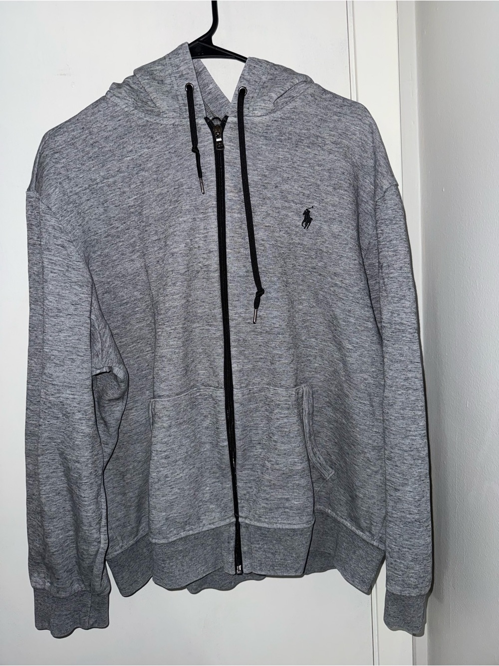 Ralph Lauren Gray Full Zip Hooded Sweater with Black Logo